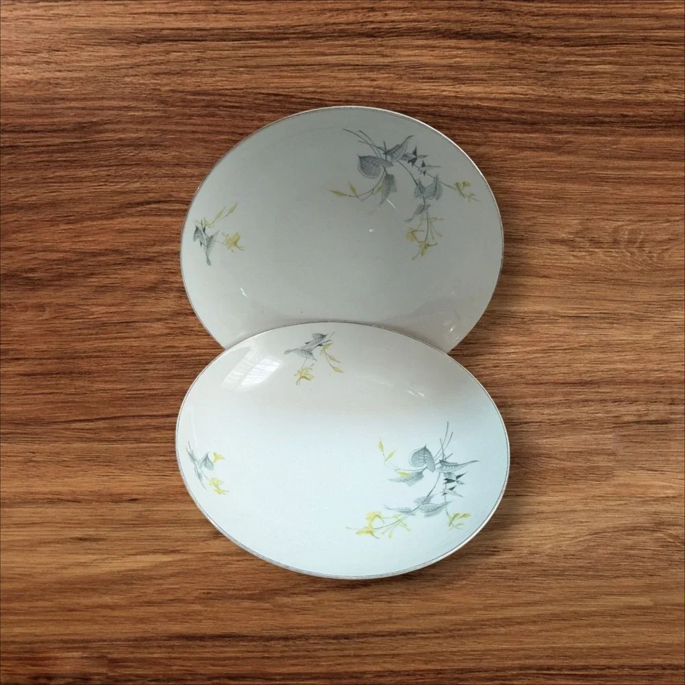 vtg Royal Tettau Spring‎ Bouquet Soup Bowls Set Of 2 Floral Porcelain Dishware